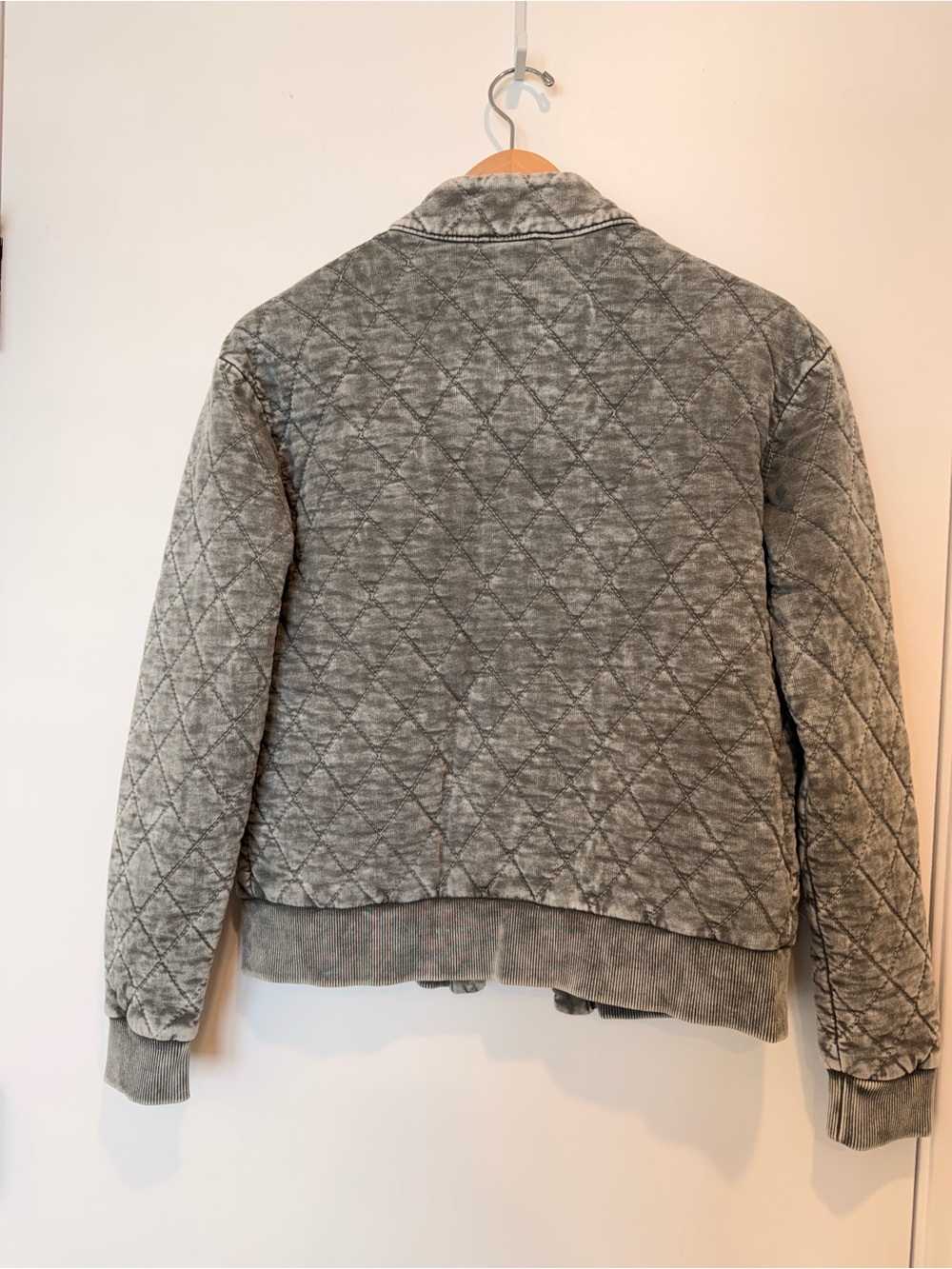 Jane + Delancey Quilted Gray Jacket with Patch Pockets small - Picture 2 of 7
